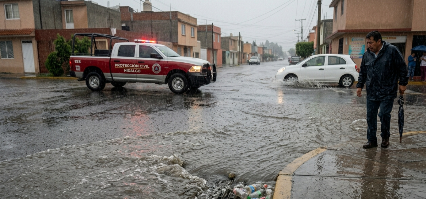Alerta por lluvias fuertes en el sur de Hidalgo: Protección Civil insta a la precaución y cooperación ciudadana