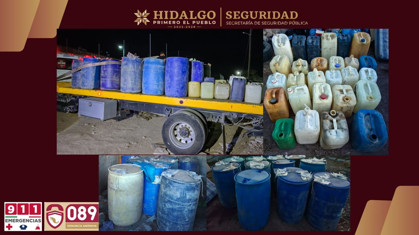 Policía del Estado desmantela «bodega huachicolera» en Tepeapulco