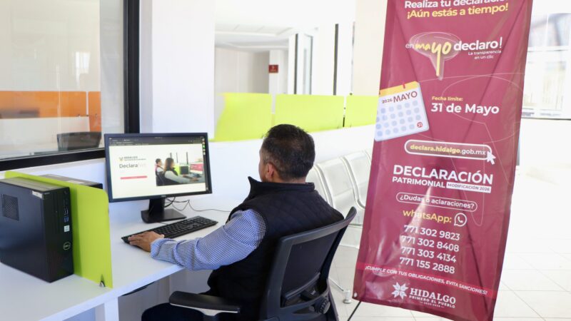 Más de 50 mil servidores públicos han cumplido con su declaración patrimonial en Hidalgo