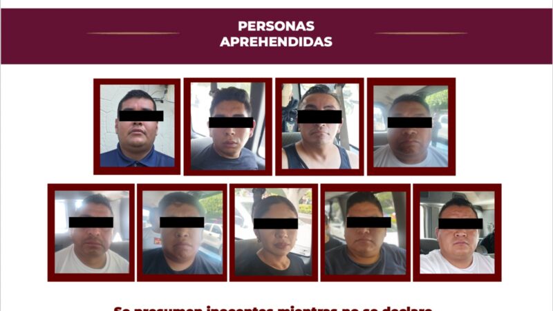 En operativo del Gabinete de Seguridad son aprehendidos nueve policías municipales de Progreso de Obregón
