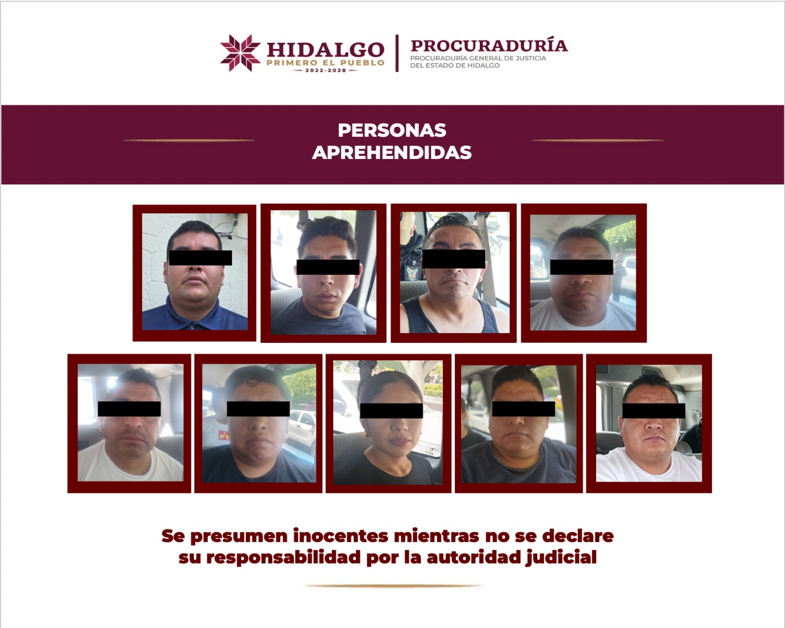 En operativo del Gabinete de Seguridad son aprehendidos nueve policías municipales de Progreso de Obregón