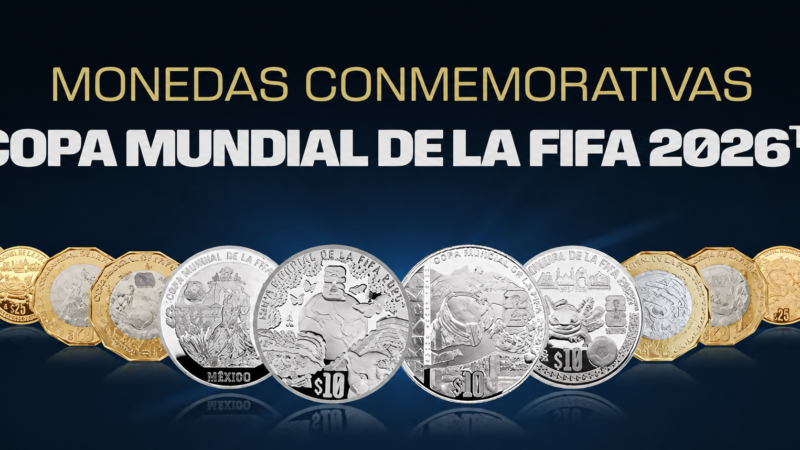 Lanza Banxico monedas mundialistas que celebran el futbol y la esencia de México