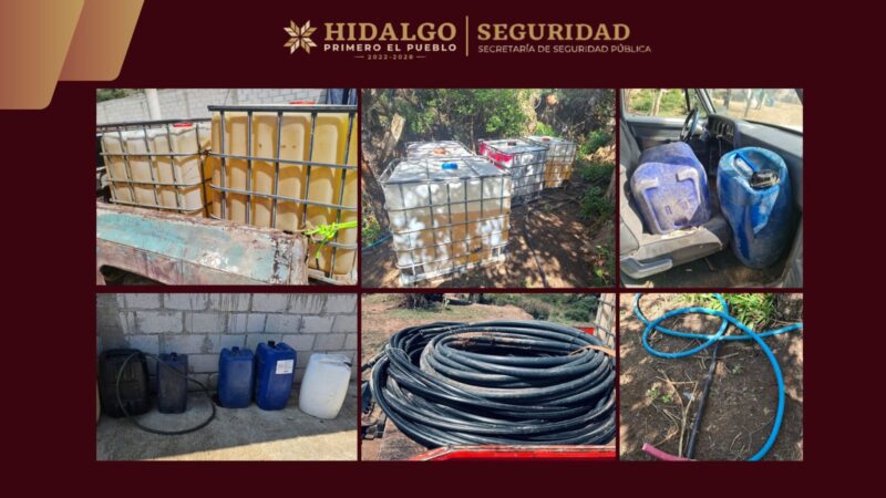 SSPH desmantela almacén de hidrocarburo robado en Singuilucan