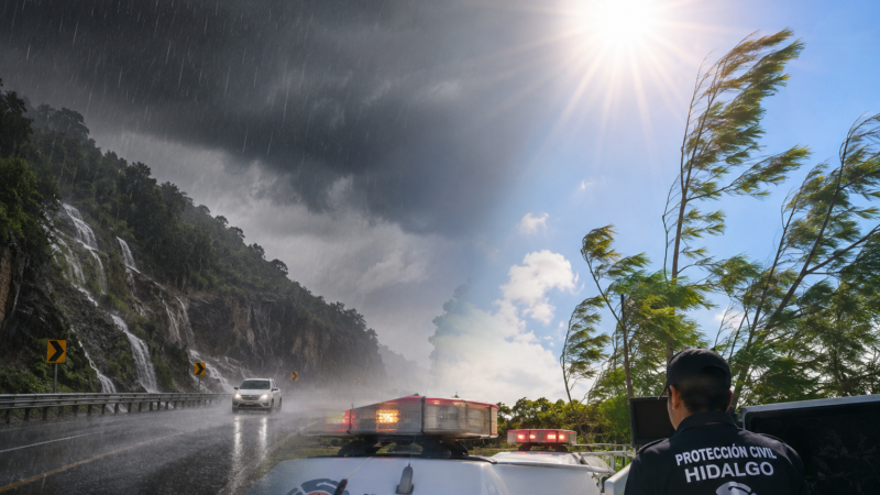 Alerta Protección Civil del Gobierno de Hidalgo por lluvias y vientos este viernes 5 de junio