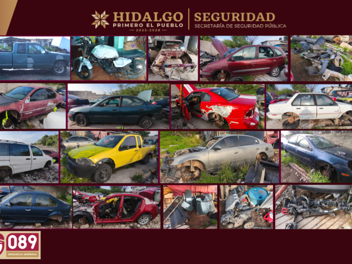 SSPH desmantela en Tulancingo almacén de vehículos robados